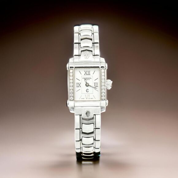 Philippe Charriol Diamond Ladies Wristwatch 6.5" Stainless Steel 22.8 mm CH1 - Picture 9 of 11